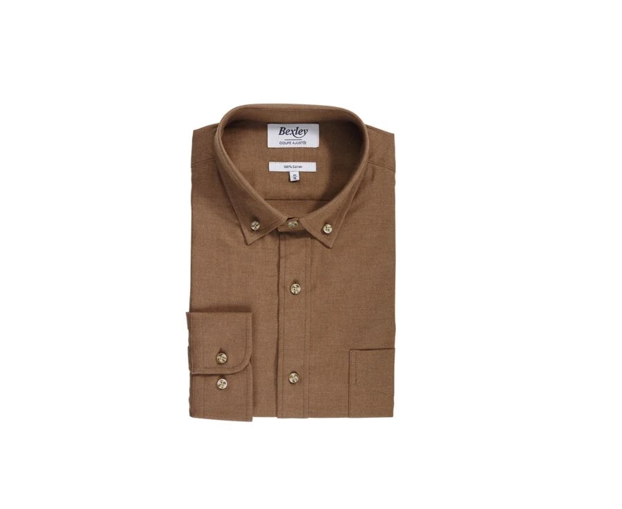 Chemise Flanelle Caramel - Poche Poitrine - ALEXANDER 6 Chemise Flanelle Caramel - Poche Poitrine - ALEXANDER – Image 4