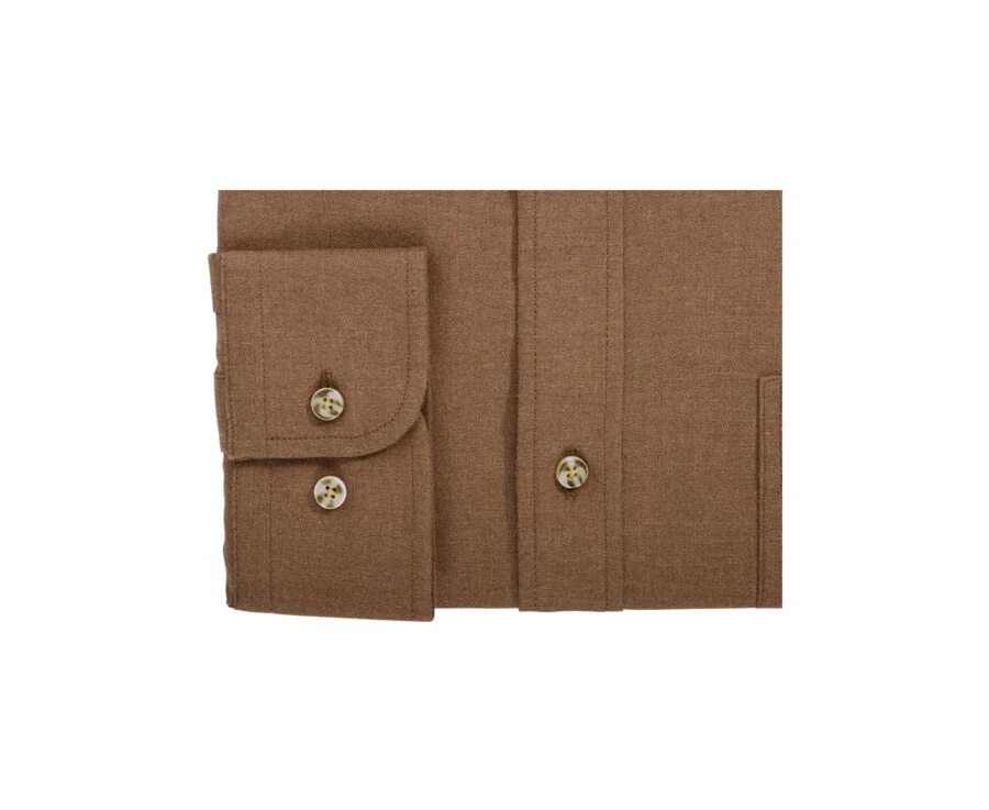 Chemise Flanelle Caramel - Poche Poitrine - ALEXANDER 8 Chemise Flanelle Caramel - Poche Poitrine - ALEXANDER – Image 6