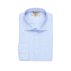 Chemise Blanche à Petits Carreaux Bleus - SALVATORE 12 Chemise Blanche à Petits Carreaux Bleus - SALVATORE -Magasin De Bexley 0133605i salvatore blanc et bleu 1