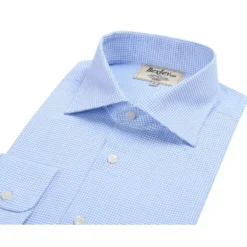 Chemise Blanche à Petits Carreaux Bleus - SALVATORE 13 Chemise Blanche à Petits Carreaux Bleus - SALVATORE -Magasin De Bexley 0133605i salvatore blanc et bleu 5