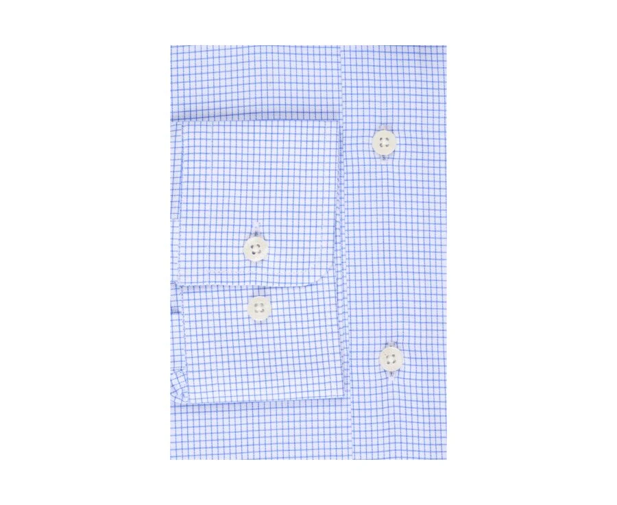 Chemise Blanche à Petits Carreaux Bleus - SALVATORE 8 Chemise Blanche à Petits Carreaux Bleus - SALVATORE – Image 6