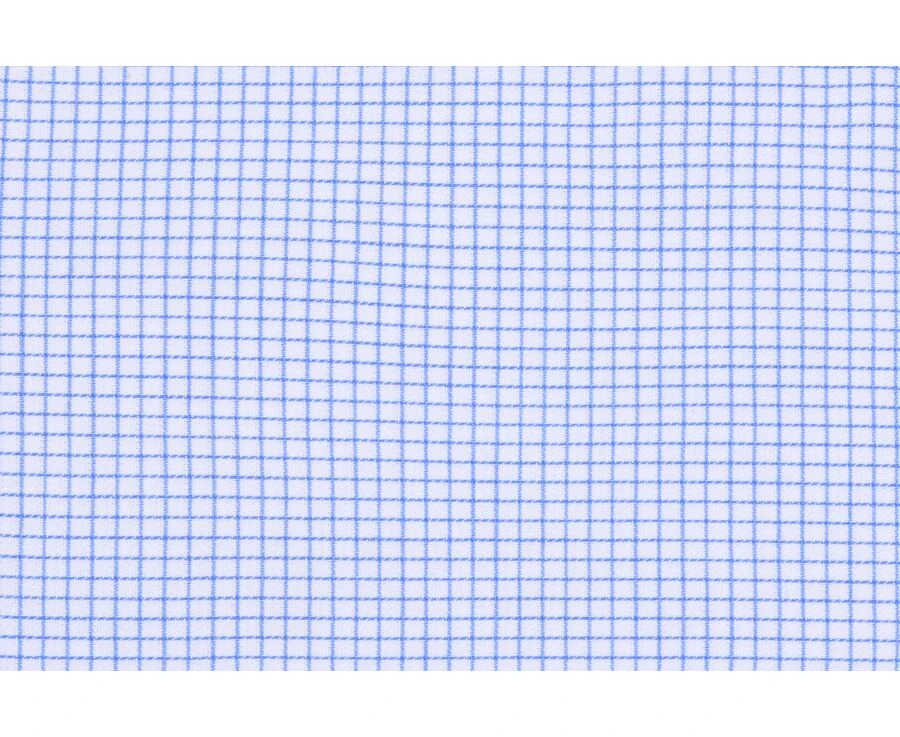 Chemise Blanche à Petits Carreaux Bleus - SALVATORE 9 Chemise Blanche à Petits Carreaux Bleus - SALVATORE – Image 7