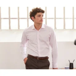 Chemise Oxford Rose - Col Italien - ERNESTO