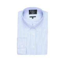 Chemise Blanche Rayures Bleues Poche Poitrine - BRODERICK -Magasin De Bexley 0134305i broderick blanc et bleu 1
