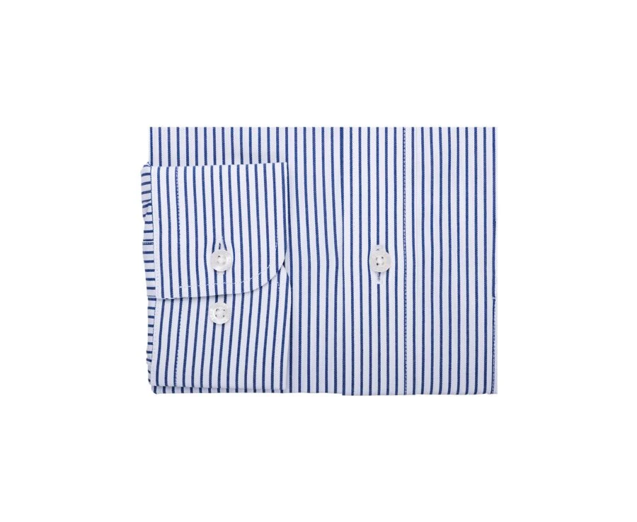 Chemise Blanche à Rayures Bleues Océan Et Poche Poitrine - BRODERICK 8 Chemise Blanche à Rayures Bleues Océan Et Poche Poitrine - BRODERICK – Image 6