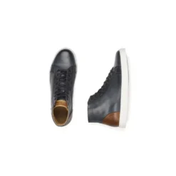Sneakers Montantes Homme Cuir Navy Patiné - HAWTHORNE -Magasin De Bexley 01359041 hawthorne navy patine 3