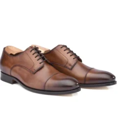 Derbies Homme Cognac Patiné Semelle Cuir - GILWELL -Magasin De Bexley 0136205a gilwell cognac patine 2