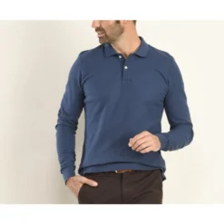 Polo Manches Longues Homme Bleu - ANDY II ML