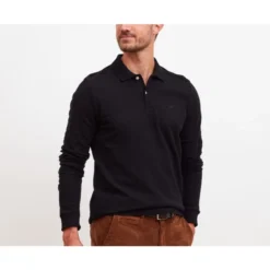 Polo Manches Longues Homme Noir - ANDY II ML -Magasin De Bexley 01365010 andyii ml noir 3 1