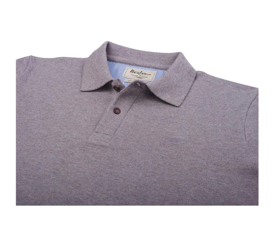 Polo Manches Longues Homme Taupe Chiné - ANDY II ML 7 Polo Manches Longues Homme Taupe Chiné - ANDY II ML – Image 5