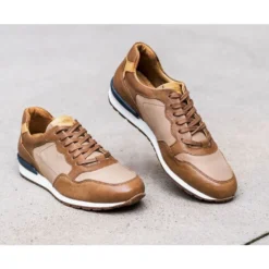 Sneakers Homme Cuir Beige - CANBERRA II -Magasin De Bexley 0137406t canberra ii cuir beige 6