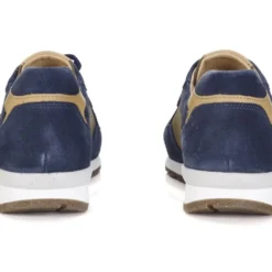Sneakers Homme Velours Bleu Et Kaki - CANBERRA II -Magasin De Bexley 0137406v canberra ii velours bleu et kaki 4