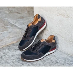 Sneakers Homme Velours Gris Et Marine - CANBERRA II -Magasin De Bexley 0137406x canberra ii velours gris et marine 6