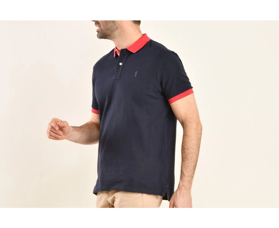 Polo Navy Et Framboise Homme - ARDLEY 5 Polo Navy Et Framboise Homme - ARDLEY – Image 3