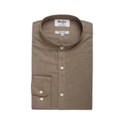 Chemise Coton Lin Taupe Unie - ELIBERT -Magasin De Bexley 01400018 elibert taupe 4