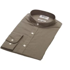 Chemise Coton Lin Taupe Unie - ELIBERT -Magasin De Bexley 01400018 elibert taupe 5