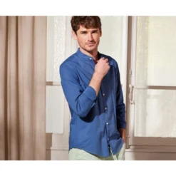 Chemise Coton Lin Indigo Unie - ELIBERT -Magasin De Bexley 0140006d elibert indigo 5 1