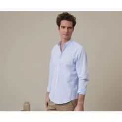 Chemise Coton Lin Chambray Bleu Clair - ELIBERT 11 Chemise Coton Lin Chambray Bleu Clair - ELIBERT -Magasin De Bexley 014000d2 elibert chambray bleu clair 3