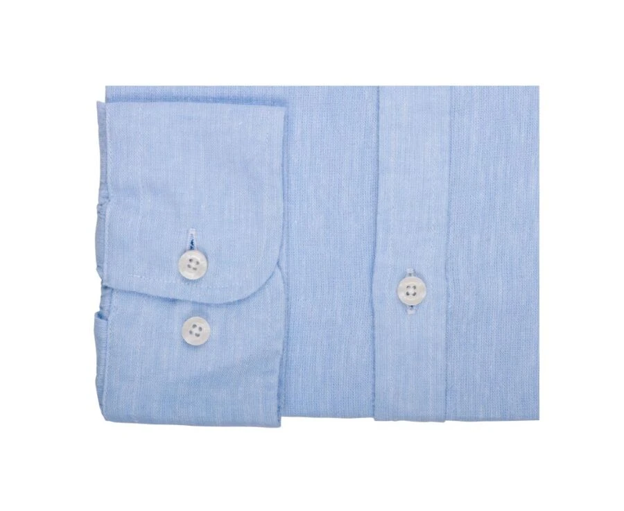 Chemise Coton Lin Chambray Bleu Clair - ELIBERT 8 Chemise Coton Lin Chambray Bleu Clair - ELIBERT – Image 6