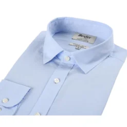 Chemise Coton Lin Bleue Ciel Unie - SILBERT 11 Chemise Coton Lin Bleue Ciel Unie - SILBERT -Magasin De Bexley 01401007 silbert bleu ciel 2