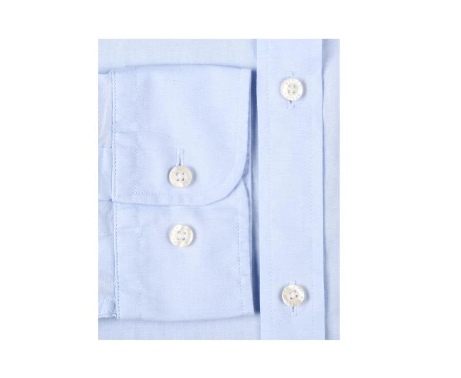 Chemise Coton Lin Bleue Ciel Unie - SILBERT 7 Chemise Coton Lin Bleue Ciel Unie - SILBERT – Image 6