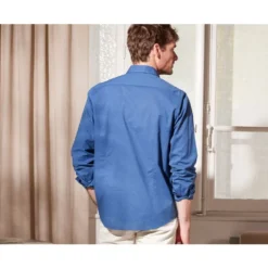 Chemise Coton Lin Indigo Unie - SILBERT -Magasin De Bexley 0140106d silbert indigo 4 1