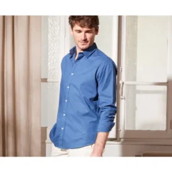 Chemise Coton Lin Indigo Unie - SILBERT -Magasin De Bexley 0140106d silbert indigo 5 1