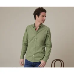 Chemise Coton Lin Vert Sauge - SILBERT
