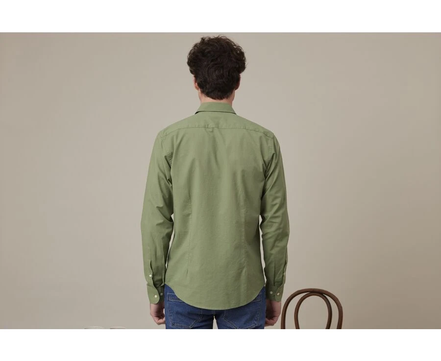 Chemise Coton Lin Vert Sauge - SILBERT 4 Chemise Coton Lin Vert Sauge - SILBERT – Image 2