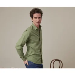 Chemise Coton Lin Vert Sauge - SILBERT 11 Chemise Coton Lin Vert Sauge - SILBERT -Magasin De Bexley 0140109t silbert vert sauge 3