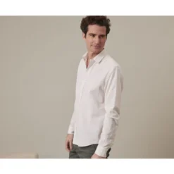 Chemise Coton Lin Chambray Écru - SILBERT -Magasin De Bexley 014010ct silbert chambray ecru 3