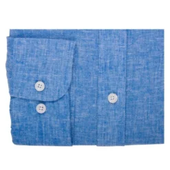 Chemise Coton Lin Chambray Bleu Et Océan - SILBERT -Magasin De Bexley 014010cv silbert chambray bleu ocean 6