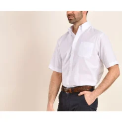 Chemise Coton Et Lin Blanche - Poche Poitrine - COLTEN MC -Magasin De Bexley 01402004 colten mc blanc 5