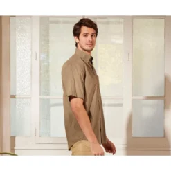 Chemise Coton Et Lin Taupe - Poche Poitrine - COLTEN MC -Magasin De Bexley 01402018 colten mc taupe 3