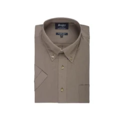 Chemise Coton Et Lin Taupe - Poche Poitrine - COLTEN MC -Magasin De Bexley 01402018 colten mc taupe 4 bis