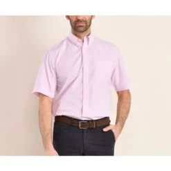 Chemise Coton Blanche à Petits Carreaux Roses - TIM MC