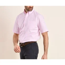 Chemise Coton Blanche à Petits Carreaux Roses - TIM MC -Magasin De Bexley 0141202p tim mc rose et blanc 5