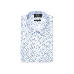 Chemise Coton Blanche Imprimée Fleurs Bleues - FLORANTIN MC -Magasin De Bexley 0141300a florantin mc bleu et blanc 1