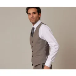 Gilet De Costume Homme Taupe Chiné - LAZARE 9 Gilet De Costume Homme Taupe Chiné - LAZARE -Magasin De Bexley 0142301p gilet lazare taupe chine 3