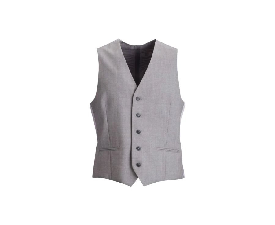 Gilet De Costume Homme Taupe Chiné - LAZARE 6 Gilet De Costume Homme Taupe Chiné - LAZARE – Image 4