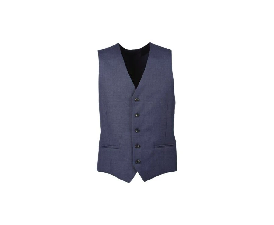 Gilet De Costume Homme Bleu Chiné - LAZARE 6 Gilet De Costume Homme Bleu Chiné - LAZARE – Image 4