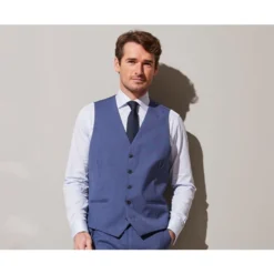 Gilet De Costume Homme Bleu Clair Chiné - LAZARE