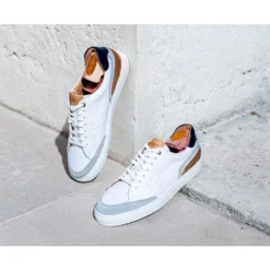 Sneakers Homme Cuir Blanc Grainé - BELOKA -Magasin De Bexley 0142705m beloka blanc graine 8