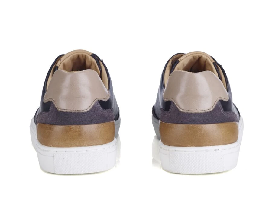 Sneakers Homme Cuir Noir Et Velours Gris - BELOKA 6 Sneakers Homme Cuir Noir Et Velours Gris - BELOKA – Image 4