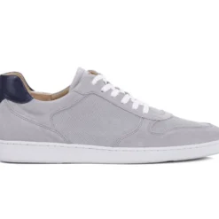 Sneakers Homme Cuir Velours Gris Clair - BORONIA