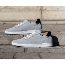 Sneakers Homme Cuir Velours Gris Clair - BORONIA -Magasin De Bexley 0142801w boronia velours gris clair 6