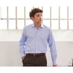 Chemise Oxford Unie Bleu Ciel - CLAUDION