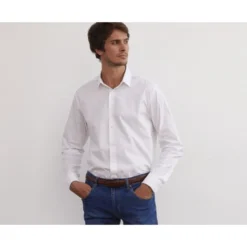 Chemise Blanche Twill Chevrons Homme- CAMÉLIEN