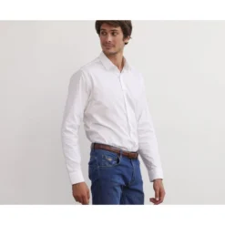 Chemise Blanche Twill Chevrons Homme- CAMÉLIEN -Magasin De Bexley 01479004 camelien blanc 3