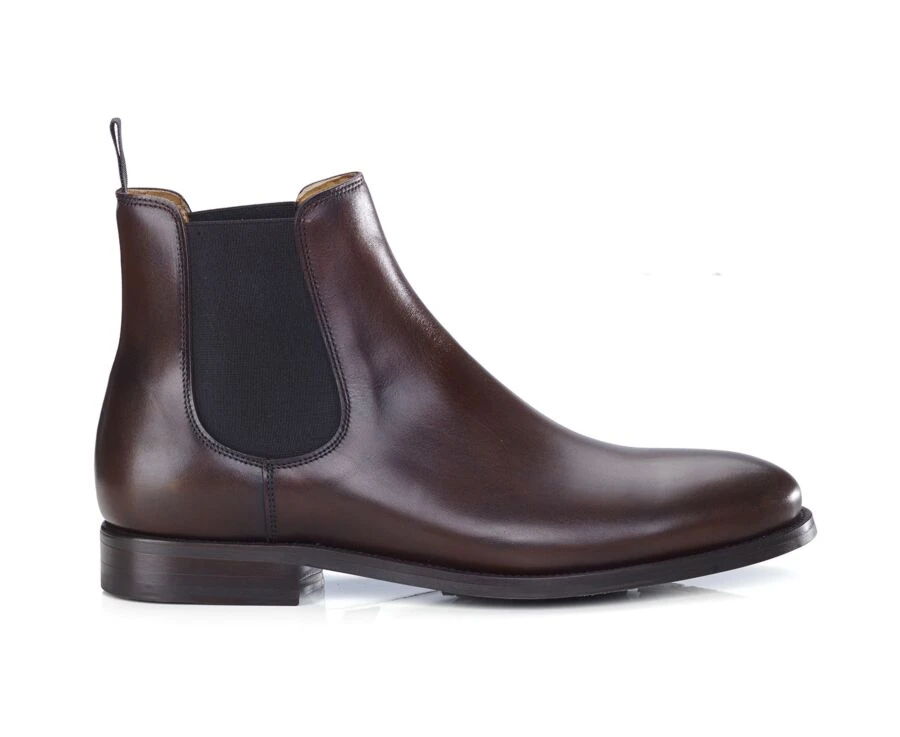 Chelsea Boots Cuir Homme Chocolat Patiné - ALDERTON GOMME 3 Chelsea Boots Cuir Homme Chocolat Patiné - ALDERTON GOMME